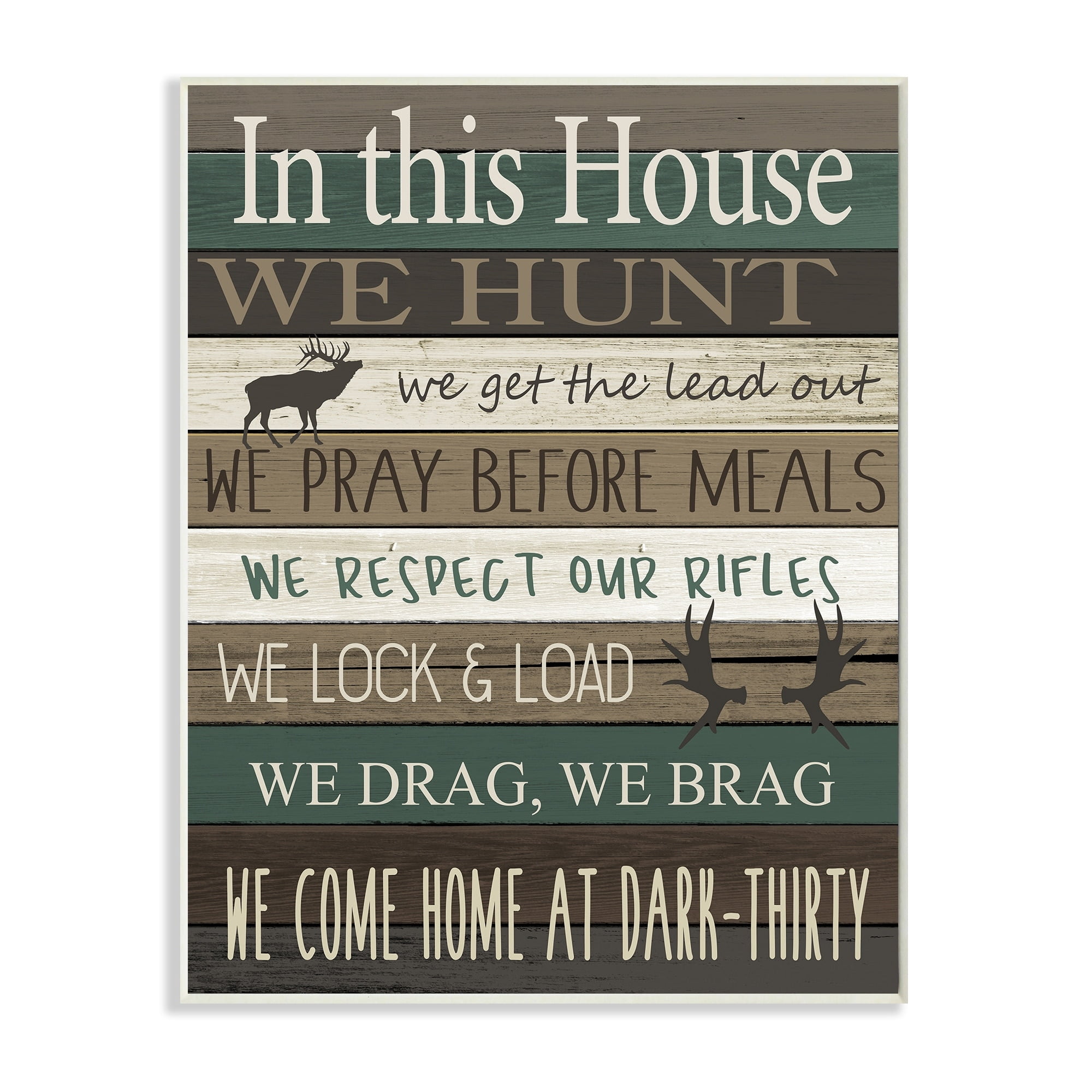 Stupell Industries Rustic Family House Rules Green Brown Tan Wall Plaque by Kim Allen