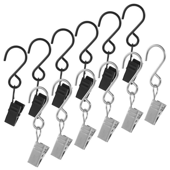 Curtain Hooks with Hook for Home Use Versatile Iron SShaped Clips Assorted Color 20 Pieces