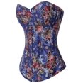 thumbnail image 1 of Femmes Vintage Floral Denim Corset Bustier Haut, 1 of 7
