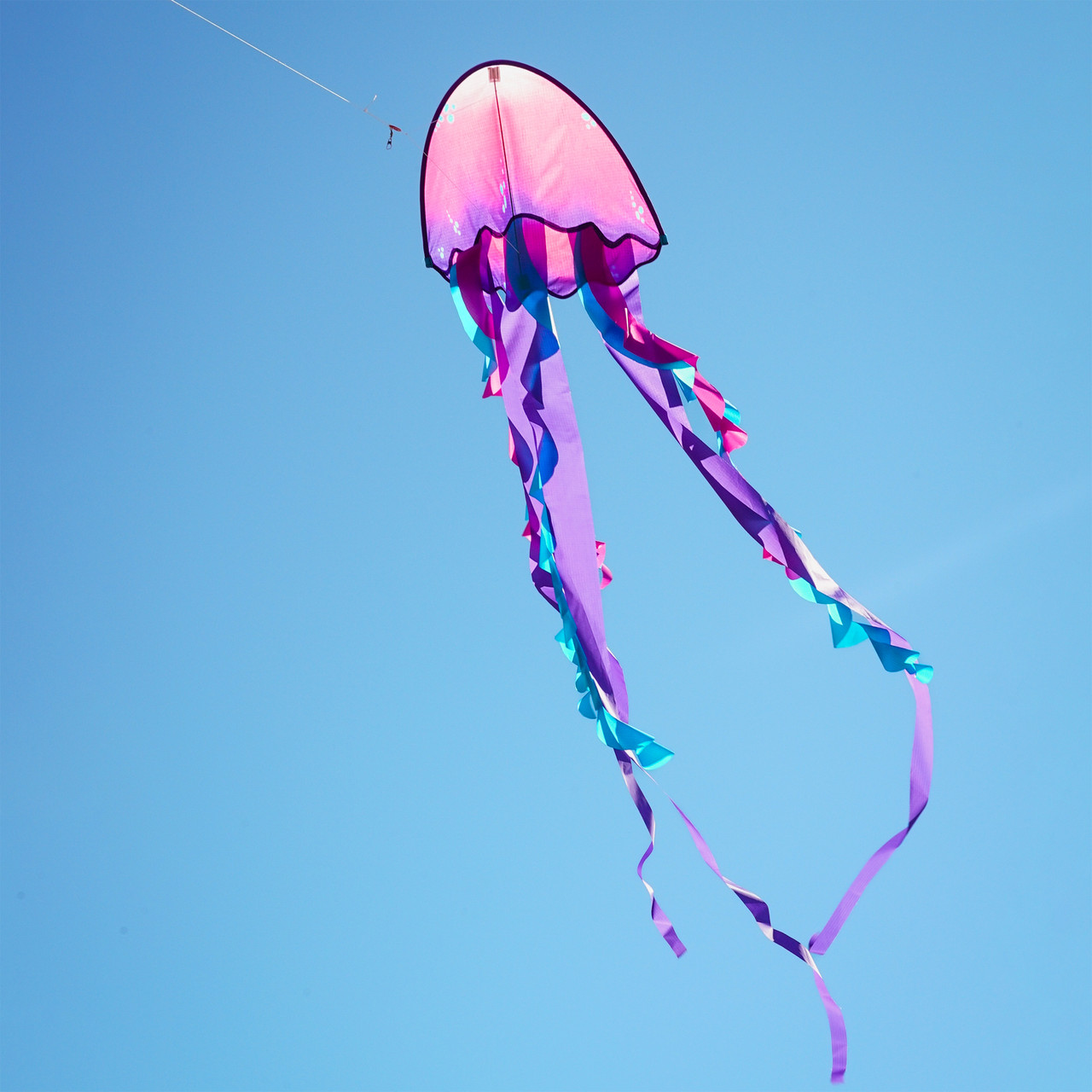 In the Breeze 3348 — 22" Jellyfish Ripstop Fabric Fiberglass Frame Dragon Kite, 8 Tails