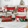 thumbnail image 4 of Set of 4 Christmas Pillow Covers 12x20 Inch Merry Christmas Pillow Cases Velvet Christmas Throw Pillow Covers Red Xmas Holiday Outdoor Couch Sofa Cushion Covers (Lumbar), 4 of 6