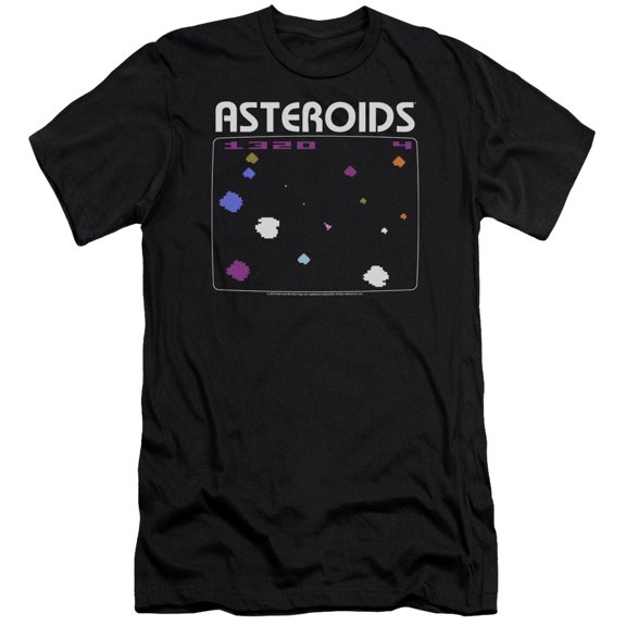 Atari - Asteroids Screen - Premium Slim Fit Short Sleeve Shirt - XX-Large
