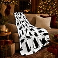 thumbnail image 3 of Playful Black Cats White, Playful Pet Portrait Pattern, Warm Flannel Blanket for Living Room and Bedroom with Detailed Artwork, Cat Lovers Thanksgiving Gift, Pet Lover Home Decor, 3 of 9