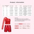 thumbnail image 7 of iiniim Kids Girls Jazz Hip Hop Dance Sequins Mesh Long Sleeve One Shoulder Dance Top with Shorts Hot Pink 12, 7 of 7