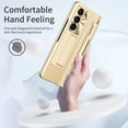 thumbnail image 3 of SaniMore for Samsung Galaxy Z Fold 6 Folding Magnetic Hinge Protection Case with Tempered Glass Film, PU Leather Cover with Wireless Charging & Kickstand Full Body Protective Shell, Gold, 3 of 8