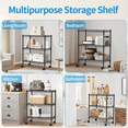 thumbnail image 6 of Dkelincs 3 Tier Adjustable Storage Metal Shelves with Casters and Leveling Feet, NSF Wire Shelving Unit for Kitchen,Black, 6 of 8