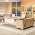 thumbnail image 2 of Modern Minimalist Office Desk Executive Set Luxury Fashion Professional Desk Tables Standing Table Ordinateur Home Furniture My Lux Decor Round, 2 of 10