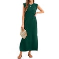 thumbnail image 2 of Fantaslook Womens Maxi Dress Round Neck Sleeveless Sundress Loose Split Wrinkle-Free Summer Long Dresses with Pockets, 2 of 8