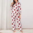 thumbnail image 2 of Sikiie Hand Drawn Strawberry Women's Long-Sleeve Shirt and Full-Length Bottom Pajama Set (s-xxl)-Medium, 2 of 7