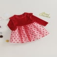 thumbnail image 3 of Baby Girls Long Sleeve O Neck Dot Print Tulle Patchwork Dresses, 3 of 9