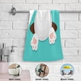 thumbnail image 5 of Dreamtimes Funny Bunny Bottom Hand Towels 2 PCS, Green Happy Easter Kitchen Towel Ultra Soft and Highly Absorbent,Decorative Fingertip Face Towel for Bathroom Hotel, 28.3"x14.4", 5 of 6