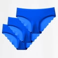 thumbnail image 2 of VONCOS Womens Seamless No Show Cheeky Panties 3-Pack, Low Rise Invisible Underwear for Leggings & Yoga, Tag-Free Multipack, Royal Blue,Size L, 2 of 5