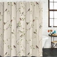 thumbnail image 2 of Sparrow Shower Curtain, Spring Birds on The Branches Retro Country Beige Washable Shower Curtains for Bathroom Bathtubs, Waterproof Quick-Dry Bath Curtain with Hooks & Grommets, Narrow 66"x72", 2 of 9