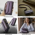 thumbnail image 6 of Compatible with Samsung Galaxy A56 5G Wallet Case, 10 Card Slots & 1 Zipper Coin Pocket & 1 Cash Slot & 1 Cash Pocket & Lanyard & Crossbody Strap & Kickstand & RFID Blocking Phone Case, Purple, 6 of 10