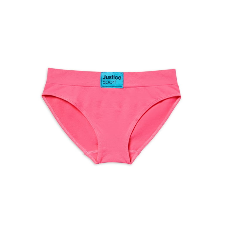 Justice Girls Nylon Spandex Bikini Underwear 5-Pack-Pink-Size 6