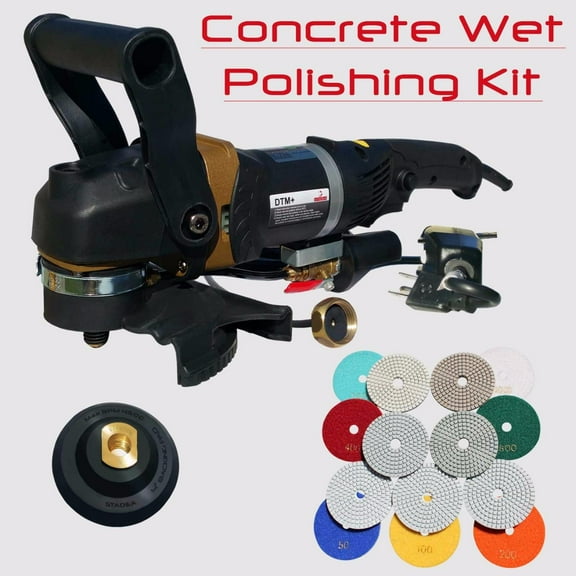 Stadea SWP104K Wet Concrete Polisher Grinder Kit with Concrete Polishing Pads - Wet Polisher Variable Speed For Wet Dry Polishing