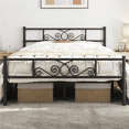 thumbnail image 4 of Renwick Jocelyn Modern Scroll Metal Platform Full Bed, Black, 4 of 8