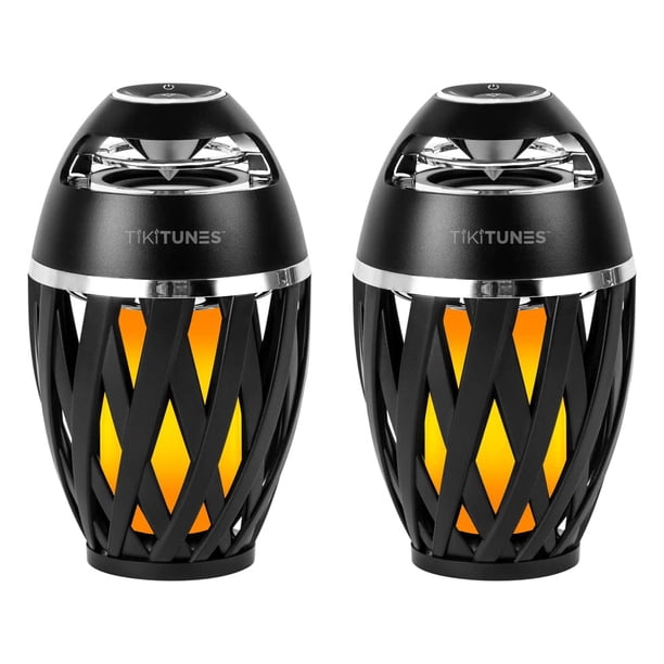TikiTunes Altavoces inalámbricos portátiles Bluetooth 5.0 para interiores y exteriores, efecto de iluminación atmosférica con antorcha LED, altavoces USB de audio de 5 vatios, batería de 2000 mAh para