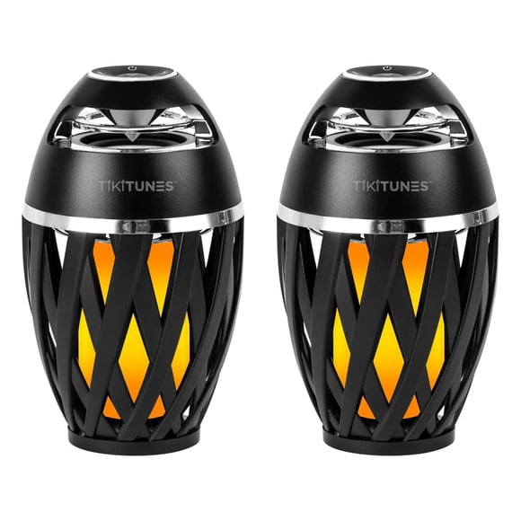 TikiTunes Altavoces inalámbricos portátiles Bluetooth 5.0 para interiores y exteriores, efecto de iluminación atmosférica con antorcha LED, altavoces USB de audio de 5 vatios, batería de 2000 mAh para