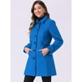 thumbnail image 2 of DARING DIVA Women's Single Breasted Long Outwear Winter Coat Blue S, 2 of 6