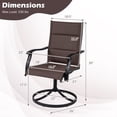 thumbnail image 3 of Gymax Padded Patio Swivel Chairs Set of 4 Ergonomic Outdoor Dining Chairs w/High Back Brown, 3 of 9