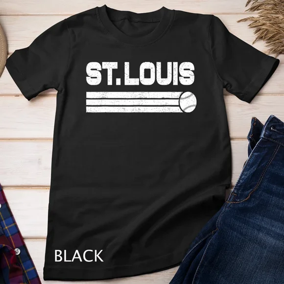 Retro St Louis Baseball Vintage Stripe Athletic Sports Theme Graphic Tee,for unisex up to 3XL