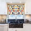thumbnail image 5 of Yayeee Kitchen Curtains Tier Pair Light Filtering 27"x24" Rod Pocket Short Cafe Window Panel, Blue Geometric, 5 of 7
