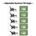 thumbnail image 5 of Poly Lumber Outdoor Adjustable Back Adirondack Chair with Ottoman Cup Holders and Cushion, Black, 5 of 9