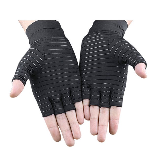 <p>Arthritis Gloves, Copper Arthritis Gloves Elastic Half Finger Non Slip For Computers For Men</p>