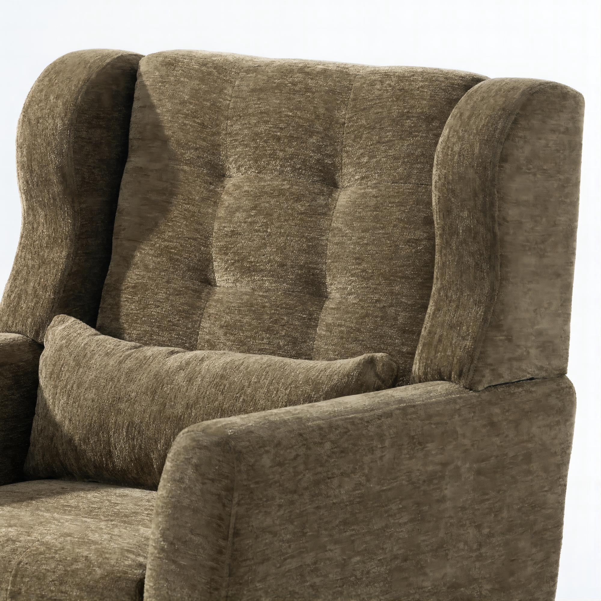DEALTOPS Upholstered Accent Chair Modern Armchair with Chenille Fabric Lounge for Bedroom-Brown
