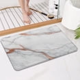 thumbnail image 4 of White Rose Gold Marble Pattern Bathroom Rugs Mat,Non Slip Microfiber Bathroom Rug,Rubber Backing,Soft Bathroom Mats for Bathroom Floor,Tub and Shower,17x27in(43x68cm), 4 of 5