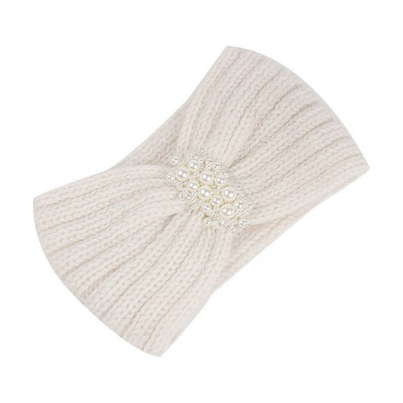 MSJUHEG Headbands for Women,Tie Headband,Wire Headband,Boho Bandeau,Thick Headbands for Women,Women Bohemia Knitting Headband Handmade Keep Warm Hairband Beige One Size