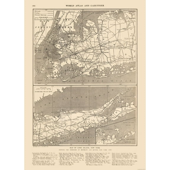 Historic State Map - Long Island New York - Reynold 1921 - 23 x 32.16 - Vintage Wall Art