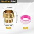 thumbnail image 2 of Uxcell Brass Pipe Fitting, 2Pcs 3/4" BSP Male x 1" BS Male Thread Connector Brass Hex Nipple Reducing Coupling Connector for Gas Water Refrigeration System Conversion, 2 of 7