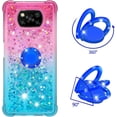 thumbnail image 3 of Phone Case for Xiaomi Poco X3 NFC, Case for Xiaomi Poco X3 Pro, Shiny Bling Quicksand Effect TPU Bumper Case with Four Corners Protection Cover for Xiaomi Poco X3 NFC/X3 Pro, Pink Blue, 3 of 14
