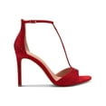 thumbnail image 2 of INC Womens Red T-Strap Padded Firah Round Toe Stiletto Buckle Dress Heeled Sandal 6 M, 2 of 3