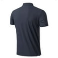 thumbnail image 5 of Zylanna Men's Button Polo Shirts Tee, Solid Color Summer Short Sleeve Turndown Collar Casual Pullover for Men Dark Blue Size M, 5 of 6