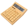 thumbnail image 5 of Calculadora de bambú Calculadora de función ecológica con batería alimentada por energía solar y pantalla LCD digital de 12 bits para la escuela, 5 of 5