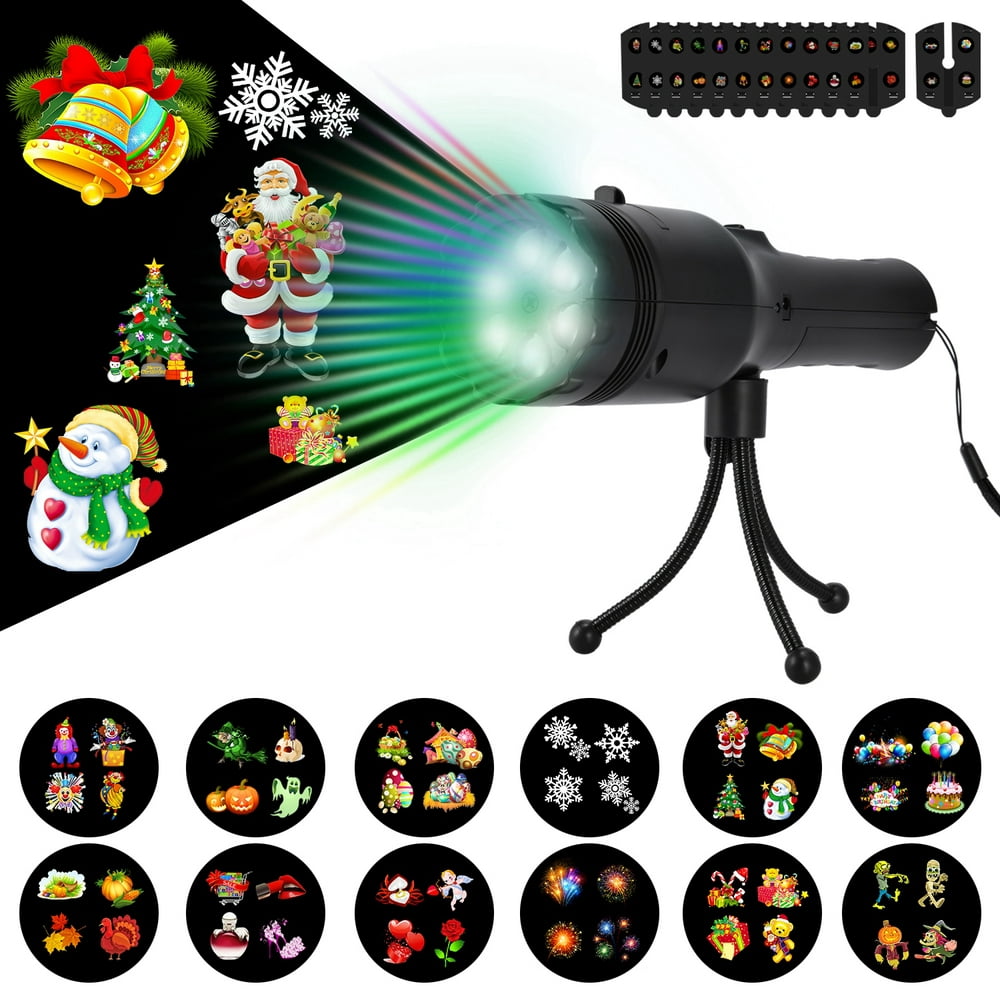 Handheld LED Projector Lights,addsmile Flashlight Projector with 12