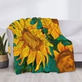 thumbnail image 3 of Uemuo Vibrant Sunflower Painting Printed Throw Blanket for Couch, Fluffy Fuzzy Blankets for Bed, Sofa, Cozy Flannel Faux Fur Blanket-60"x50", 3 of 6