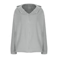 thumbnail image 3 of Inleife Winter Coats for Women Fashion Solid Pocket Zipper Jackets Long Sleeve Drawstring Casual Outwear Hooded Blouse, 3 of 5