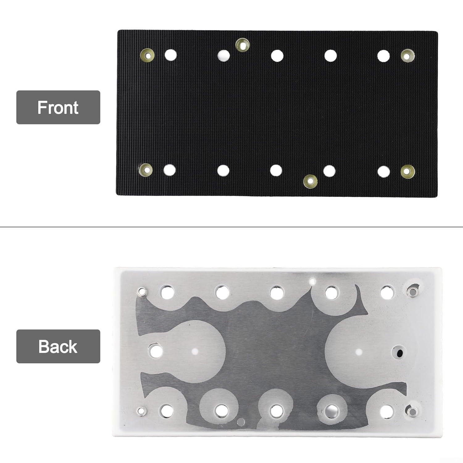 Square Sanding Pad 8.9 x 4.5 inches with Dust Extraction – 10/6 Hole MPE Plastic Disc for Orbital Sanders, Compatible with Standard Polishing Tools, Durable Replacement Pad(1Pcs,C)