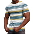 thumbnail image 2 of Tops para hombre, blusas y camisas de manga corta con cuello redondo para hombre, camisetas casuales holgadas con estampado elástico para hombre, blusa de manga corta con cuello redondo para primavera, 2 of 6