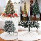 thumbnail image 4 of Christmas Tree Skirt Christmas Tree Foot Cover White Christmas Tree Rug Plush Carpet Decoration Foot Cover at the End Decorative Tree with Snowflakes, 4 of 5
