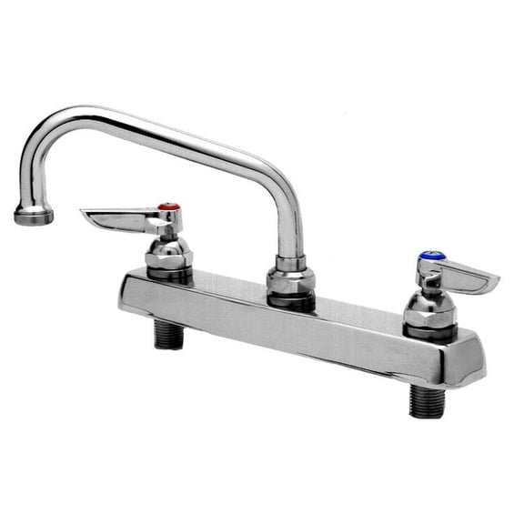 T And S Brass B-1120-Xs Double Handle 8" Deck Mounted Food Service Faucet - Chrome