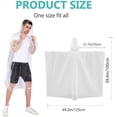thumbnail image 3 of Rain Ponchos, Emergency Disposable Rain Poncho with Drawstring Hood&Waterproof Plastic for Adults Teens ( ), 3 of 7