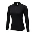 thumbnail image 1 of Qarigey Invierno mujer cuello Sudadera con capucha correr ejercicio Fitness camisetas térmicas diseño Simple Casual Color sólido ropa cálida Prendas para la parte del cuerpo Negro Qarigey AP013708-03, 1 of 6