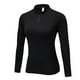 thumbnail image 1 of Qarigey Invierno mujer cuello Sudadera con capucha correr ejercicio Fitness camisetas térmicas diseño Simple Casual Color sólido ropa cálida Prendas para la parte del cuerpo Negro Qarigey AP013708-03, 1 of 6