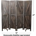 thumbnail image 3 of Premium Home 4-Panel Room Divider – Rustic Brown Barn Door, K Pattern Folding Privacy Screen, Partition Wall, 3 of 6