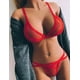 thumbnail image 5 of ICHUANYI Clearance Women Sexy Lingerie Corset Solid Mesh Underwire Sleepwear Underwear Set(Red, XL) Ichuanyi Ichuanyi, 5 of 9